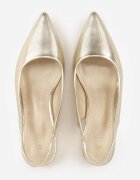 vices Sandale Aurii Slingback cu toc gros Decorate cu perforații Telanisia