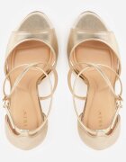 vices Sandale Auriu cu toc stiletto cu barete decorative Saroine