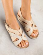 vices Sandale Bej cu curele decorative Oviama