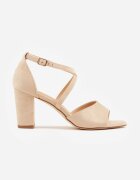 vices Sandale Bej cu Toc cu Barete Decorative Nitrella