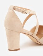 vices Sandale Bej cu Toc cu Barete Decorative Nitrella