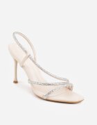 vices Sandale Bej cu toc stiletto cu zirconii Adoxe