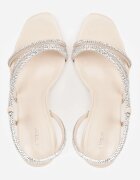 vices Sandale Bej cu toc stiletto cu zirconii Adoxe