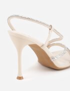 vices Sandale Bej cu toc stiletto cu zirconii Adoxe