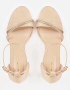 vices Sandale Bej cu toc stiletto cu Zirconii Linoriela