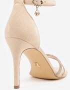 vices Sandale Bej cu toc stiletto cu Zirconii Linoriela