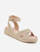 vices Sandale Bej deschis Împletite Boho cu curele încrucișate Aqiaria