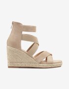 vices Sandale Bej închis cu toc pană împletit în stil Boho Telomaris