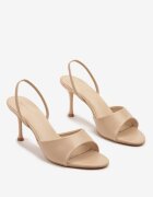 vices Sandale Bej închis cu toc stiletto cu baretă elastică la călcâi Evisolla