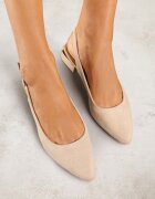 vices Sandale Bej închis Slingback cu Aplicație Metalică la Toc Ediriella