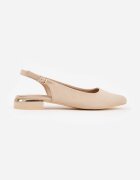 vices Sandale Bej închis Slingback cu Aplicație Metalică la Toc Ediriella