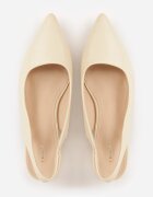 vices Sandale Bej Slingback cu toc bloc decorate cu perforații Telanisia