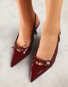 vices Sandale Bordo Lăcuite cu vârf ascuțit și cu legătură decorativă Silozi