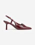 vices Sandale Bordo Lăcuite cu vârf ascuțit și cu legătură decorativă Silozi