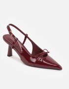 vices Sandale Bordo Lăcuite cu vârf ascuțit și cu legătură decorativă Silozi