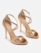 vices Sandale Champagne cu toc stiletto cu Barete Decorative Saroine