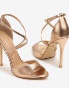vices Sandale Champagne cu toc stiletto cu Barete Decorative Saroine