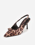 vices Sandale cu imprimeu de leopard cu toc stiletto cu călcâiul deschis și cu fundiță decorativă Valozi