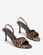 vices Sandale cu imprimeu leopard cu toc stiletto cu curea elastică la călcâi Evisolla