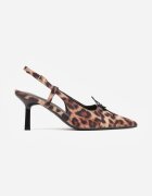 vices Sandale cu imprimeu leopard cu vârf ascuțit și legătură decorativă Silozi