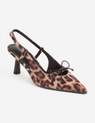 vices Sandale cu imprimeu leopard cu vârf ascuțit și legătură decorativă Silozi