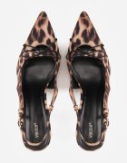vices Sandale cu imprimeu leopard cu vârf ascuțit și legătură decorativă Silozi