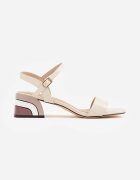 vices Sandale cu toc gros model geometric Erale Bej