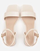 vices Sandale cu toc gros model geometric Erale Bej