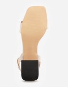 vices Sandale cu toc gros model geometric Erale Bej