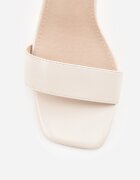 vices Sandale cu toc gros model geometric Erale Bej
