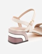 vices Sandale cu toc gros model geometric Erale Bej