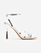 vices Sandale cu toc stiletto și barete triple cu vârf pătrat Tanan Argintii