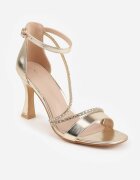 vices Sandale cu toc stiletto tip clepsidră decorate cu zirconii pe barete Lissie Aurii