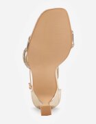 vices Sandale cu toc stiletto tip clepsidră decorate cu zirconii pe barete Lissie Aurii