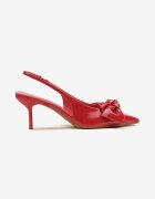 vices Sandale Czerwone Lăcuite cu Toc Stiletto fără Călcâi cu Fundă Niliswena