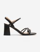 vices Sandale elegante cu toc gros și vârf pătrat Mereris Negre