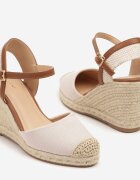 vices Sandale espadrile bej pe pană împletită Amotta