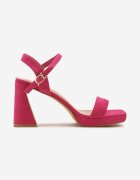 vices Sandale Fuchsia cu Toc Conic cu Vârf Pătrat Felemela