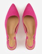 vices Sandale Fucsia cu Toc cu Branț din Piele și cu Model Metalic Sesenora