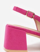 vices Sandale Fucsia cu toc fără spate cu branț din piele și cu zirconii Nimiotte