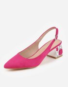 vices Sandale Fucsia cu Toc Ornamentat Fără Călcâi cu Branț din Piele Eranielis