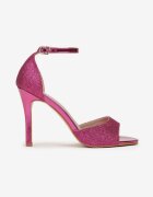 vices Sandale Fucsia cu toc stiletto cu cataramă și sclipici Reyah