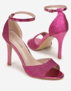 vices Sandale Fucsia cu toc stiletto cu cataramă și sclipici Reyah