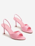 vices Sandale Fucsia cu Toc Stiletto cu Curea Elastică la Călcâi Evisolla
