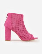 vices Sandale Fucsia din Piele ecologică întoarsă cu Toc Decorate cu Decupaje perforate Jeliri