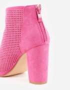 vices Sandale Fucsia din Piele ecologică întoarsă cu Toc Decorate cu Decupaje perforate Jeliri