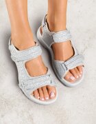vices Sandale Gri cu Model Geometric Elliovelle