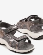 vices Sandale Gri Sport cu Luciu Metalic cu Scai Tanalia