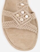 vices Sandale Împletite Bej cu Mărgele în Stil Boho Shakeia