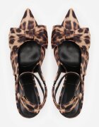 vices Sandale Leopard cu Toc cu Fundă Decorativă Florozia
